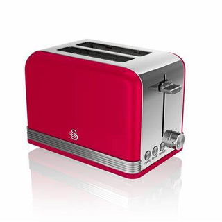 Swan 2 Slice Black Stainless Steel Retro Toaster SRT2B/G/R