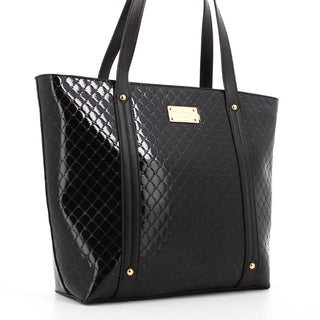 Pierre Cardin  Alexa Embossed Logo Tote Black Patent