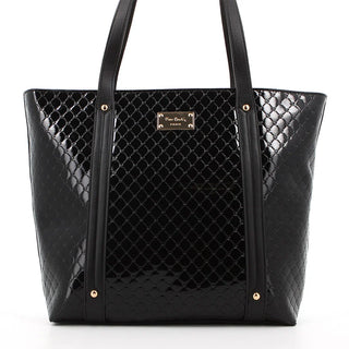 Pierre Cardin  Alexa Embossed Logo Tote Black Patent