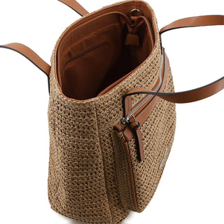 Pierre Cardin Isla Straw Tote Tan