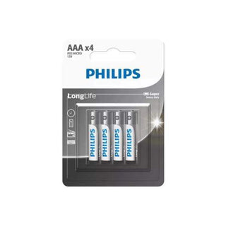 Philips LongLife AAA Batteries – 4 Pack R03L4B/40