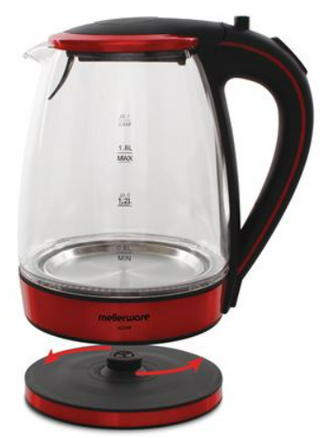 Kettle 360 Degree Cordless Glass Red 1.8L 2200W "Azure"