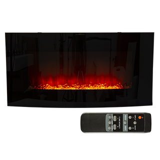 Fireplace Decorative Curved Glass Indoor with Crystals 1800W 220-240 RHE7