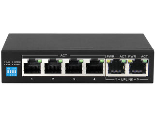 Scoop 6 Port Fast Ethernet 4 AI PoE 60W Switch