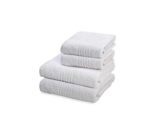 Dreyer Snag Free 485gsm White Bath & Hand Towel Set - Pack of 4