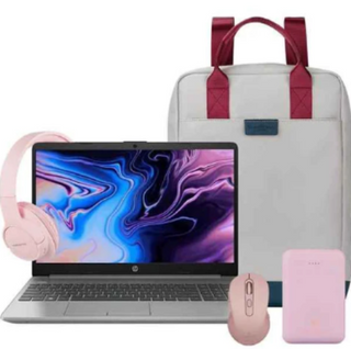 HP 250 (8GB/256SSD) Ladies Bundle includes Backpack, mouse, headphone and 5000 mah powerbank 7N0M6ES(LB) Silver