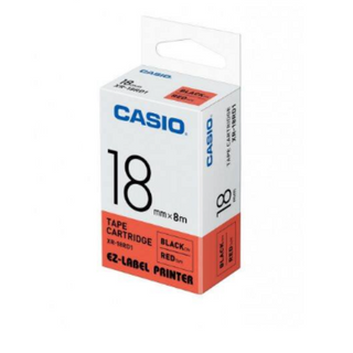 Casio 18mm Black On Red Tape XR-18RD1