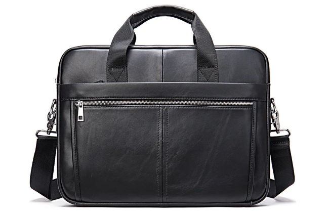 Boika Leather Laptop Bag - 14.5 Inch - Black