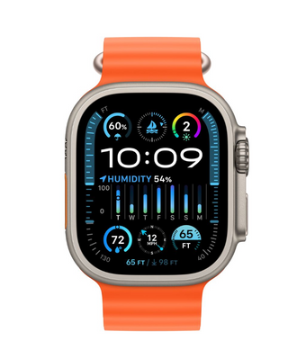 Apple Watch Ultra 2 GPS + Cellular, Titanium Case with Ocean Band (49mm) - Orange Ocean