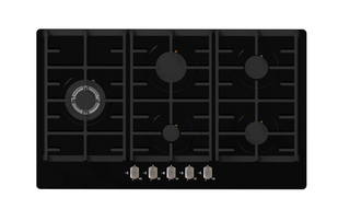 Falco 90 Gas Hob 5 Burner Black Glass FAL-BGH-90