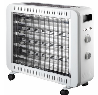 Goldair - 6 Bar 2400 Watt Quartz Heater with Wheels - White GQH-42400
