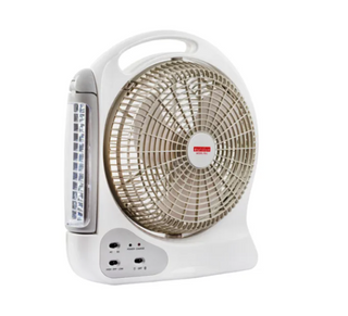 Eurolux 12 Inch White Rechargeable Fan F8-L