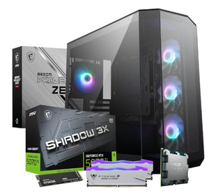 PCBuilder VALKYRIE Gaming Desktop PC - AMD Ryzen 7 9800X3D 1TB SSD 32GB RAM RTX 5070 Ti Win 11 Home