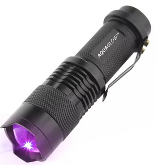 AquaGlow UV Flashlight - Zoomable Lens- Black Light/Scorpion Torch - 395nm