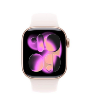 Apple Watch Series 11 GPS 42mm Rose Gold Aluminum Case with Light Blush Sport Band – M/L