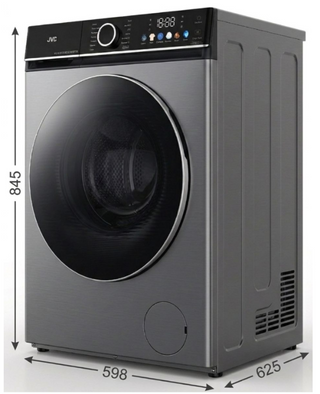 JVC 12KG Front Loader Silver Washing Machine