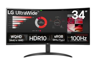 LG Computer Monitors Ultrawide 34" QHD VA Curved Monitor