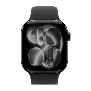 Apple Watch Series 11 GPS + Cellular 46mm Jet Black Aluminum Case with Black Sport Band – M\L
