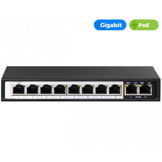 UltraLAN 8 Port 96W Gigabit Ethernet AI PoE Switch with 2 GE Uplinks Ports Network Switch  (Black)