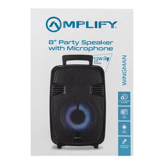 Amplify Wingman Series 8 Party Speaker with Microphone Black AM-3906-8(V1)