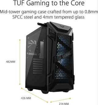 ASUS TUF Gaming GT301 ATX Mid-Tower Tempered Glass Gaming Case for Optimal Performance