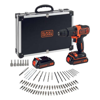 Black + Decker 18V Cordless Hammer Drill + 80 Accessories + Metal Case BDCHD18BAFC