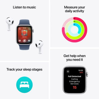 Apple Watch SE GPS 40mm Silver Aluminium Case with Denim Sport Band - M/L