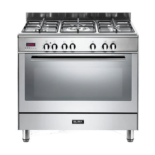 Elba 90cm White Fusion 5 Burner Gas Cooker With Electric Oven