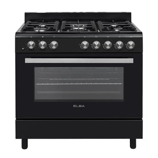 Elba 90cm Black Essential Burners Stove Gas Oven 04/96CL 828B