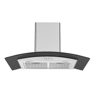 Falco 90cm Black Curved Wall Mount Extractor - FAL-90-38SG-B