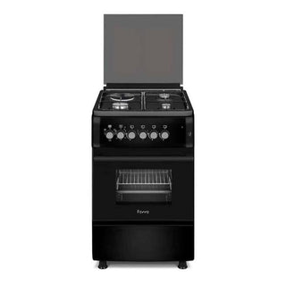 Ferre 50 x 60 3 Gas 1 Elec, Elec Oven, Enamel Grid, Ignition, Glass Lid, Thermostat, 1 Pans, Black