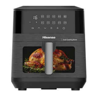 Hisense 10L 2100W Dual Heating Air Fryer with Digital Touchscreen, visual window- Black
