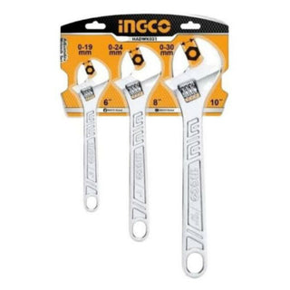 Ingco - Adjustable Wrench Set - 3 Piece