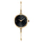Michel Herbelin Fil Women's Blk Dial Gold PVD Bangle Watch 17206/BP14
