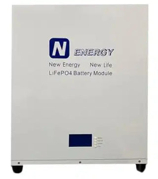 Nenergy 48V Lithium-ion LiFePo4 Battery 100Ah 4.8KWh-Wall mount Battery cables not included