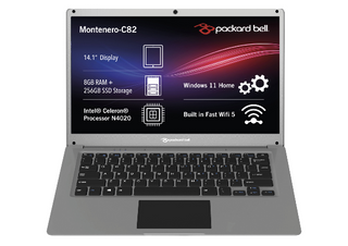Packard Bell Montenero C82 Intel® Celeron® N4020 8GB RAM 256GB SSD Laptop