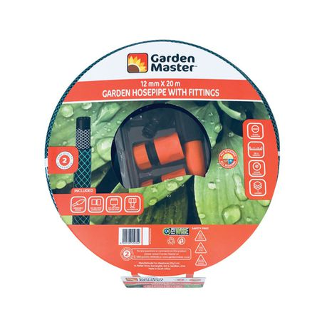 Garden Master  20 m x 12 mm  Hose Pipe plus Fittings