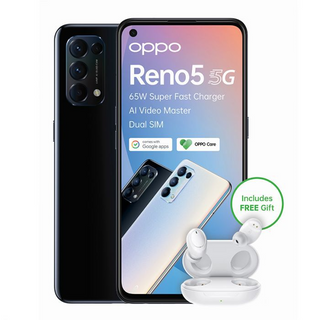 OPPO Reno5 128GB Dual Sim 5G - Starry Black + OPPO Enco Buds