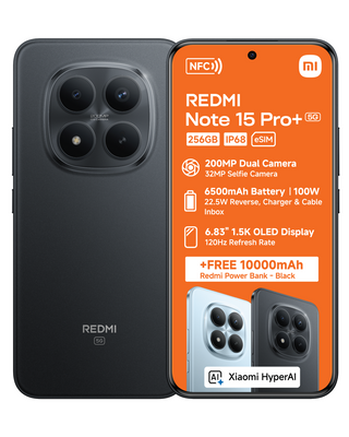 Xiaomi Redmi Note 15 Pro+ 5G 256GB Dual Sim Smartphone (Black)