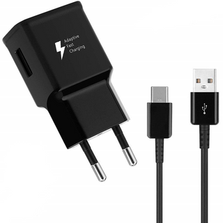 15W Type C/USB C Fast Charger For Samsung/Huawei/Oppo Smartphones - Black