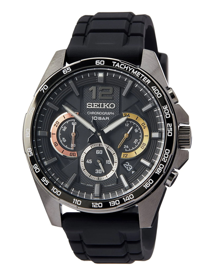 Seiko Conceptual Chronograph Quartz Black Dial Men's Watch SSB349P1