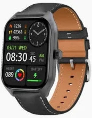 Volkano MULTI-FUNCTION SMARTWATCH  with BT Calling and Leather Style Strap