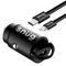 Snug Mini PD Car 30W Charger With Type C To MFI Cable Black
