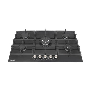 Totai 90CM Black 5 Burner Gas Hob 03/TS5BNR
