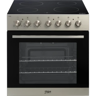 Univa Under Counter Oven, Metallic + 4 Vitroceramic Plate Hob, Black  U336CM-1