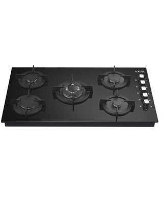 Goldair Black Glass 5 Plate Gas Hob Model number GBGH-5001