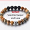Aelia stone speckled jasper and lava bracelet