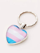 Transgender Heart Keyring (Rebel Rainbow)