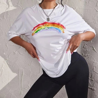 Rebel Rainbow Front Print Tee