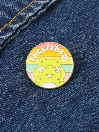 They/Them Round Pronoun Badge